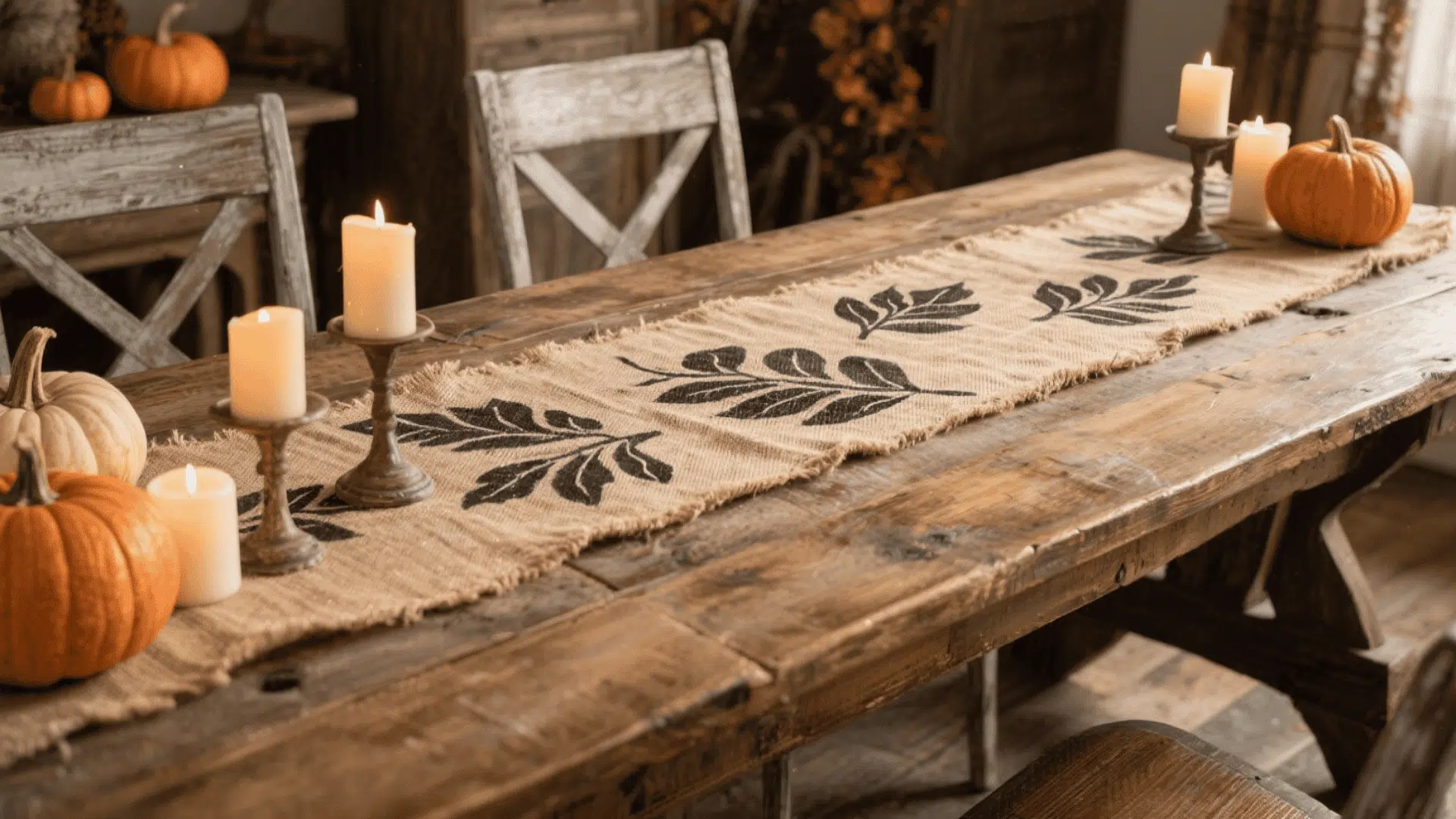 burlap table runner