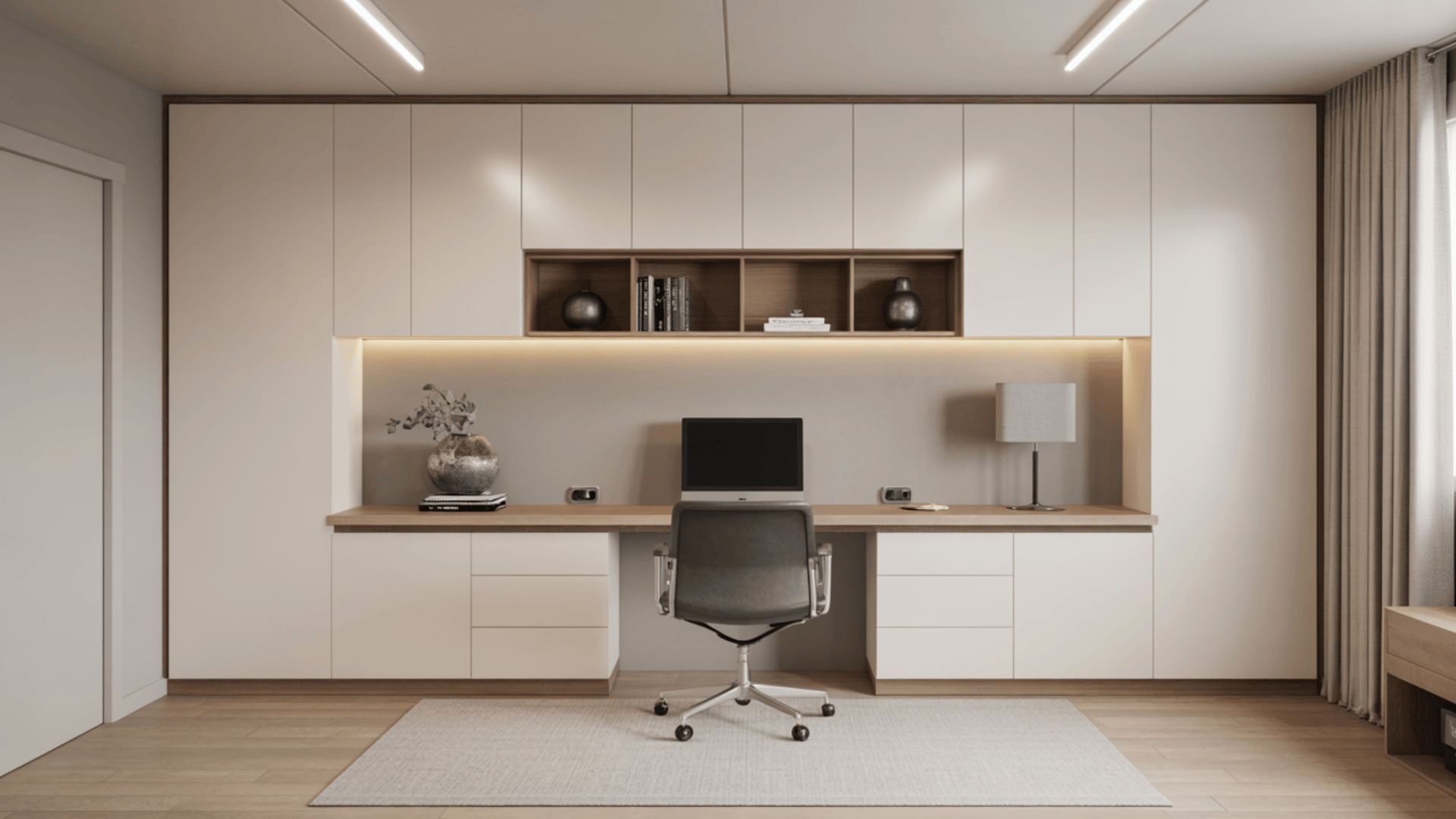 contemporary wood and white design