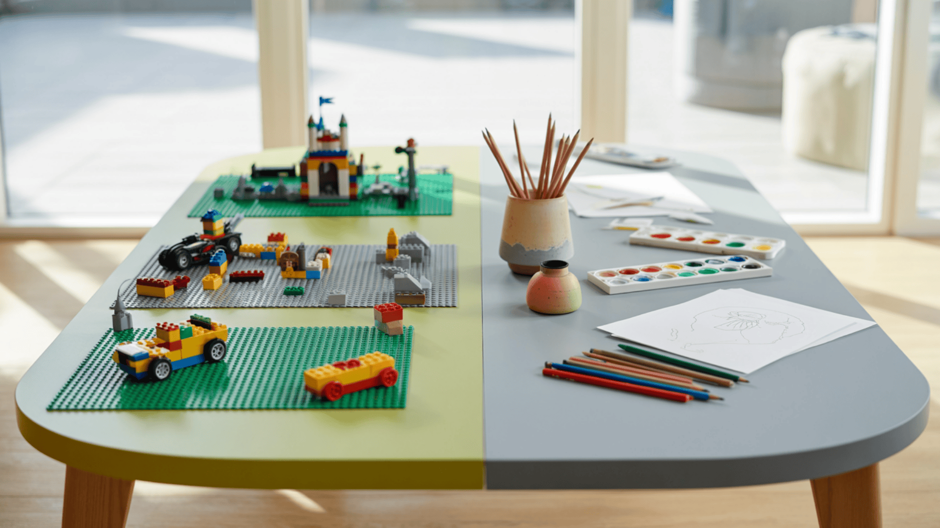 dual purpose craft and lego table