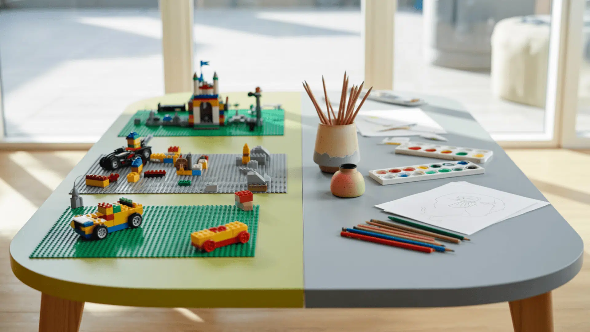 dual purpose craft and lego table