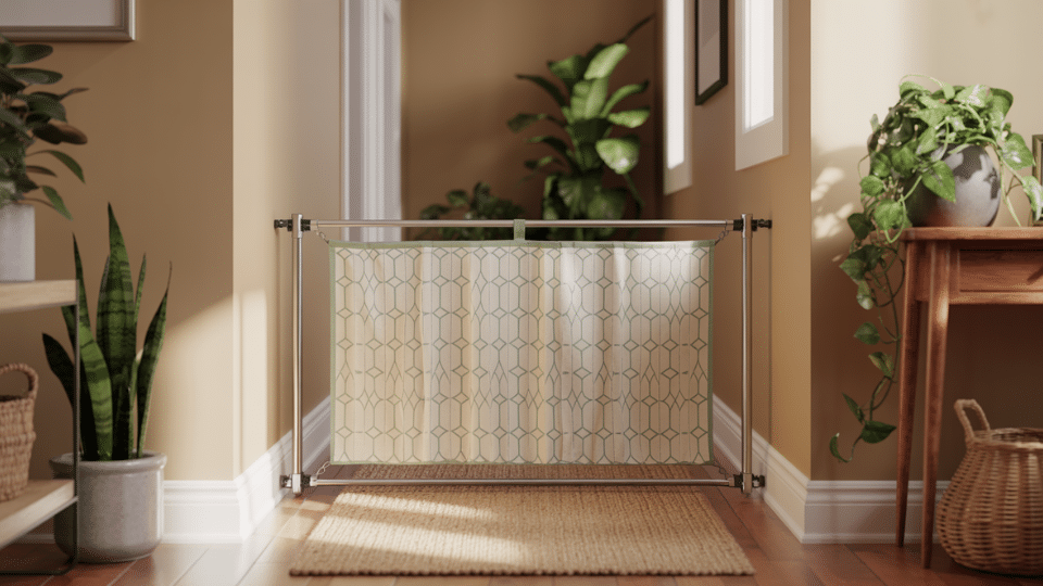 fabric tension rod pet gate