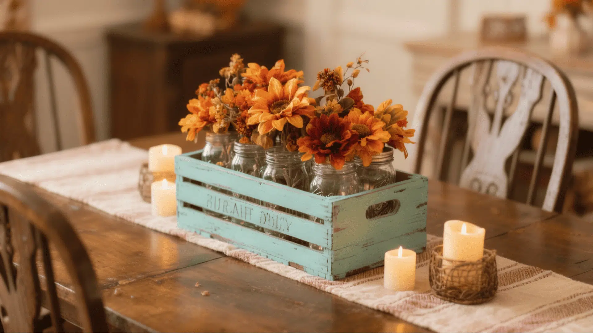 fall centerpiece crate