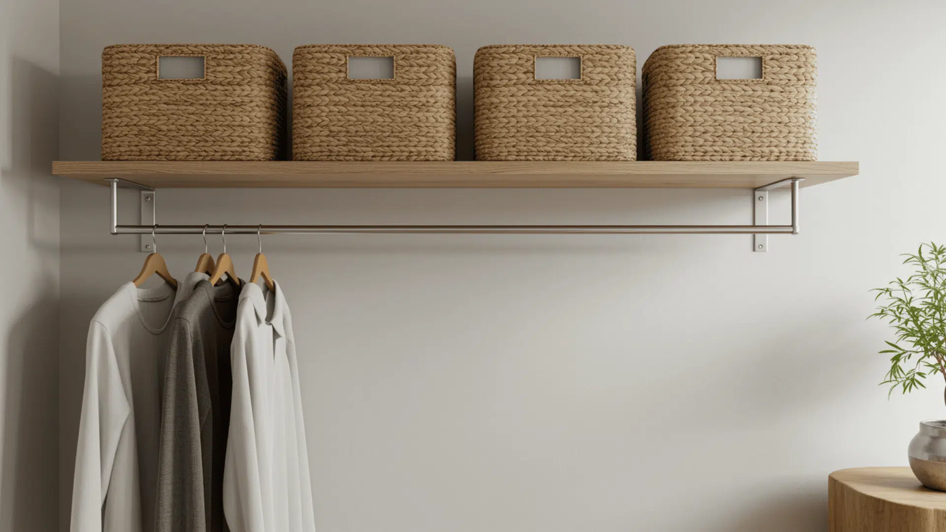 floating shelf single rod system