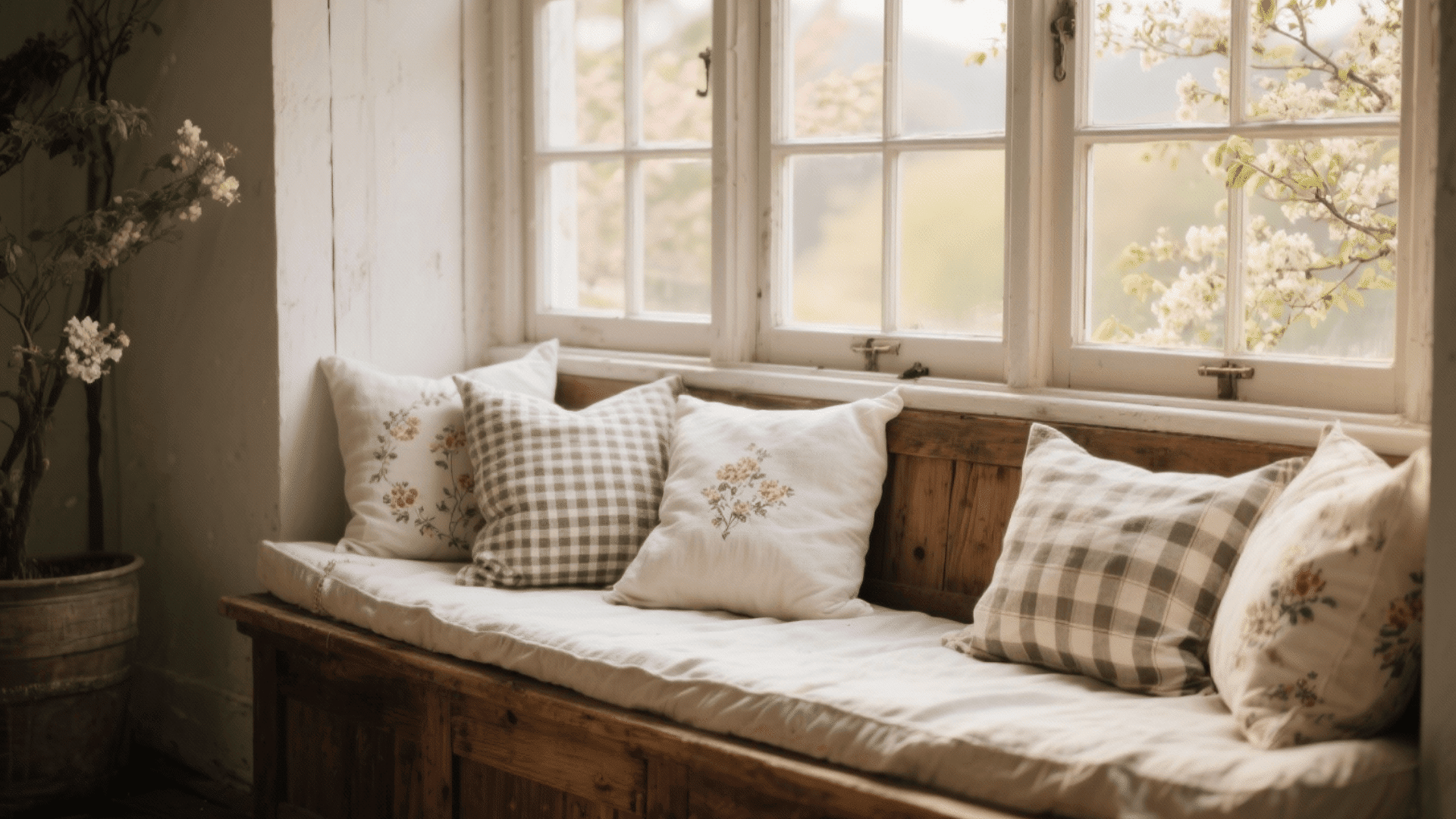 floral or gingham cushions