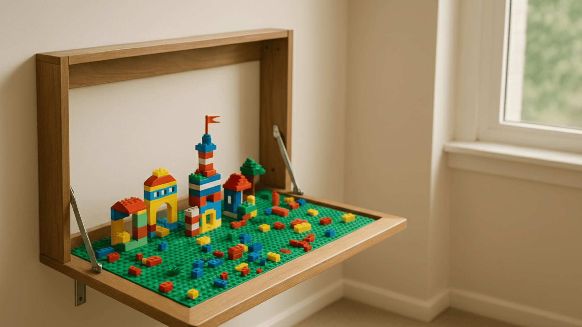 foldable wall mounted lego table