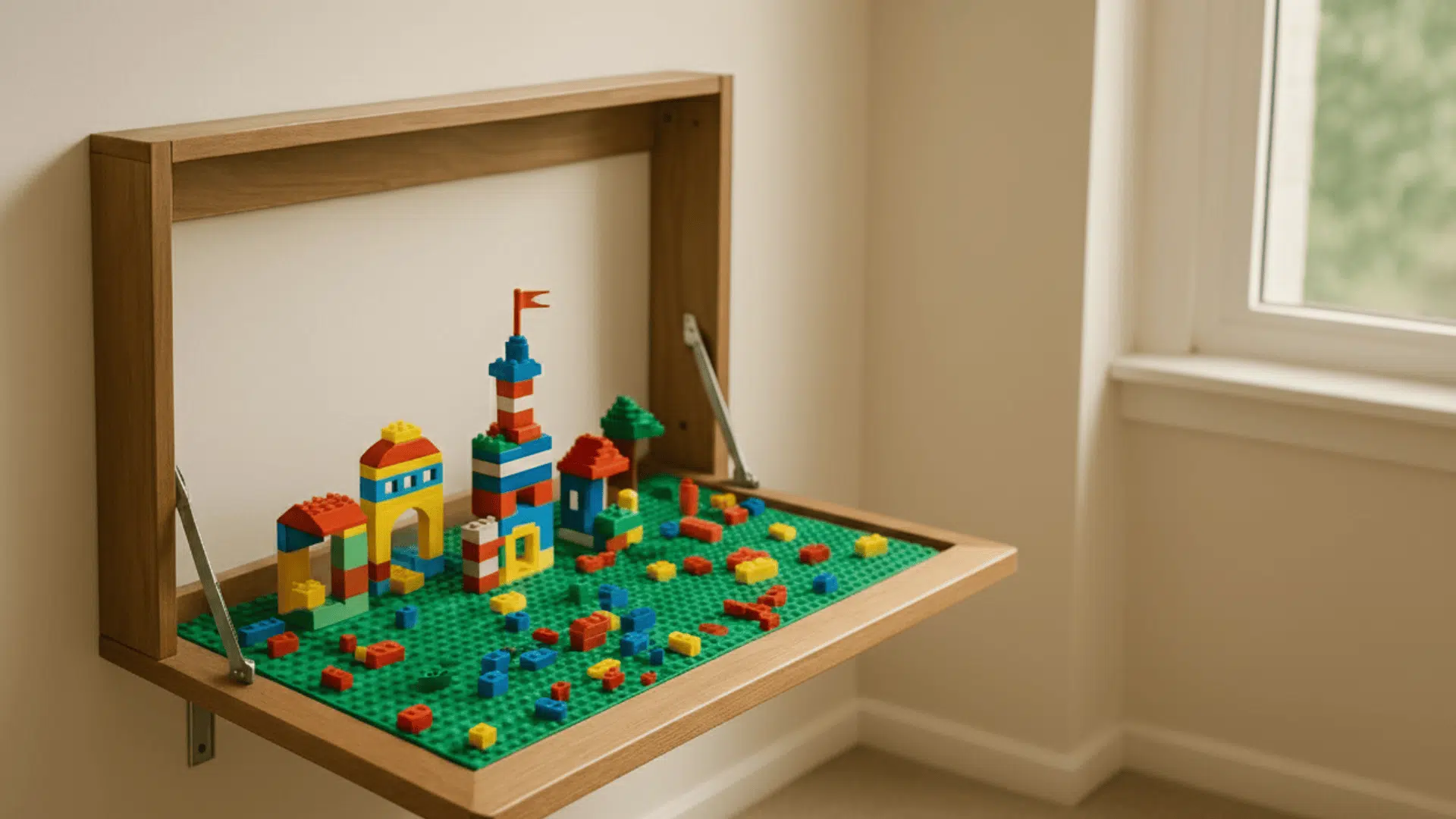 foldable wall mounted lego table