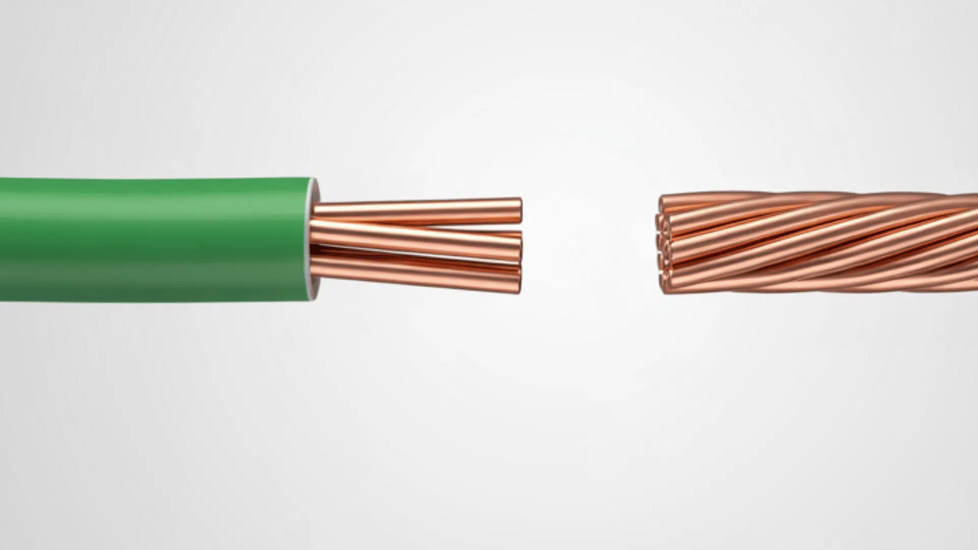 green wires and bare copper