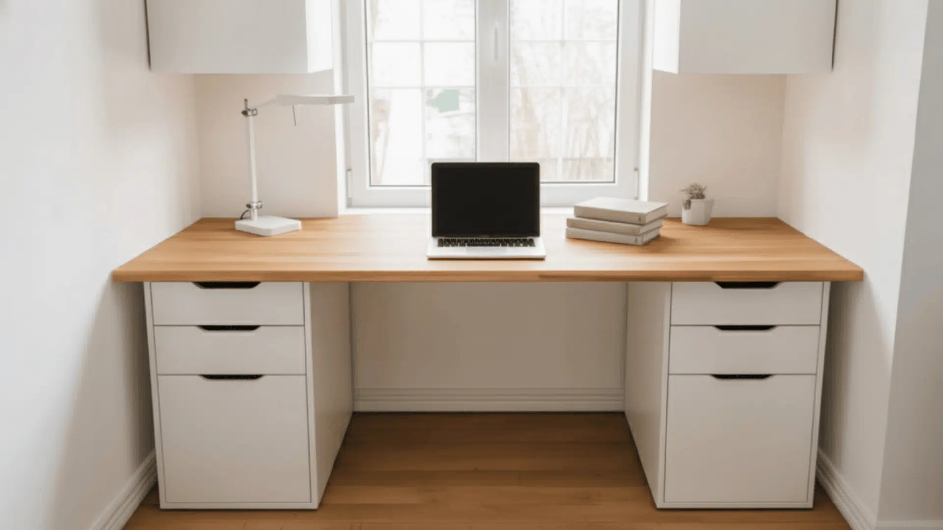 ikea hack built in desk