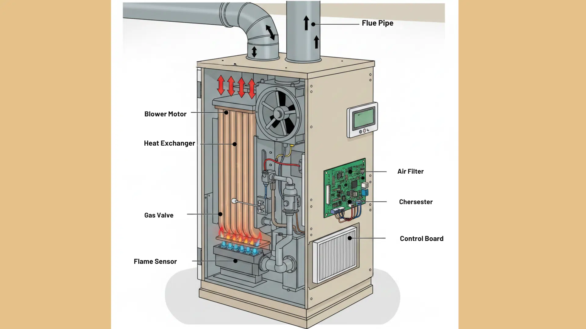 key furnace parts and components