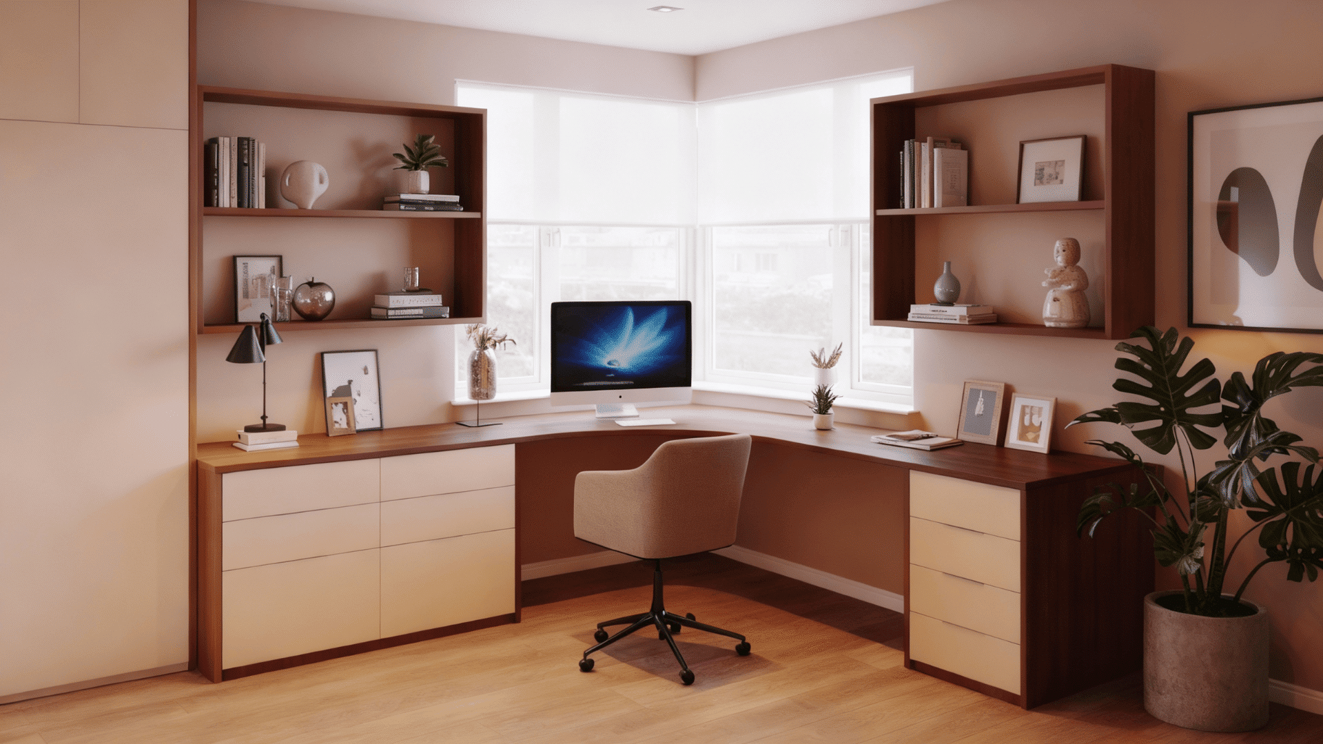 l shaped corner workstation