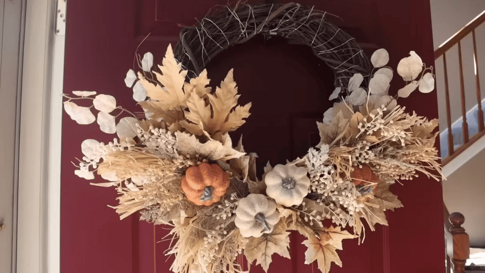 lit fall grapevine wreath