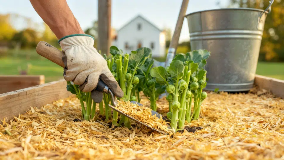 maintain with mulch to grow brussels sprouts