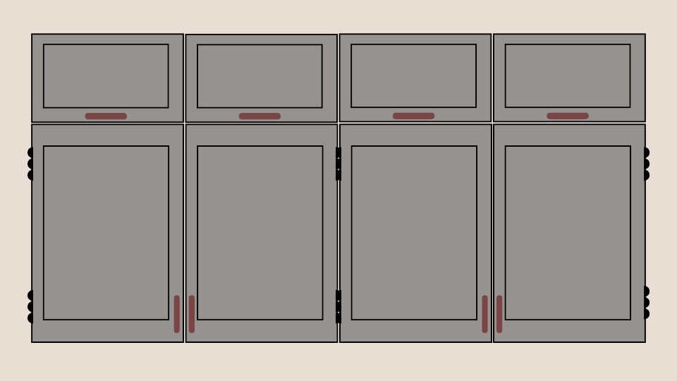 overhead and wall mounted wall cabinets