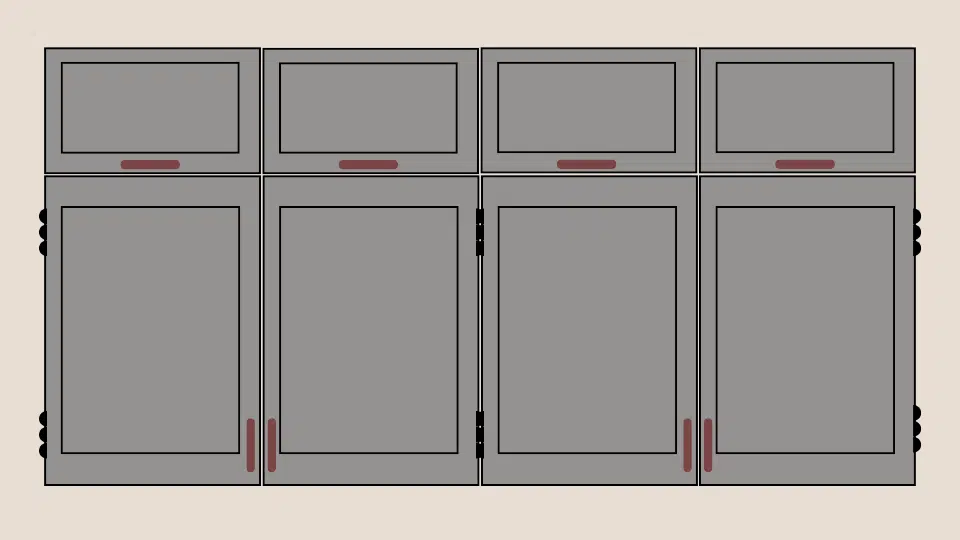 overhead and wall mounted wall cabinets