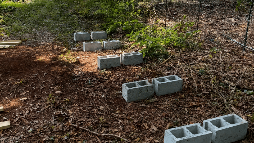 prepare the base to diy firewood rack