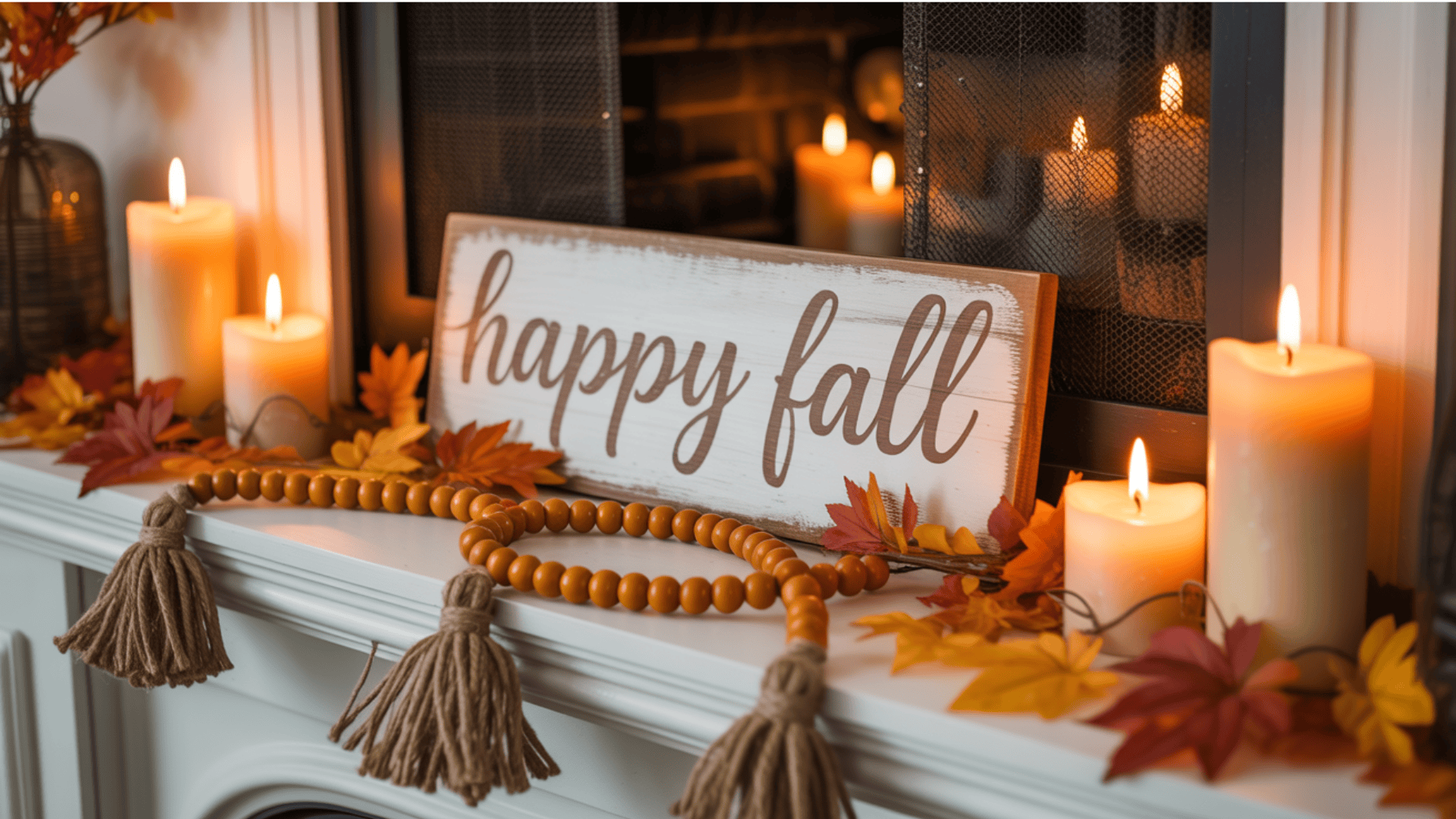 pumpkin wood bead garland