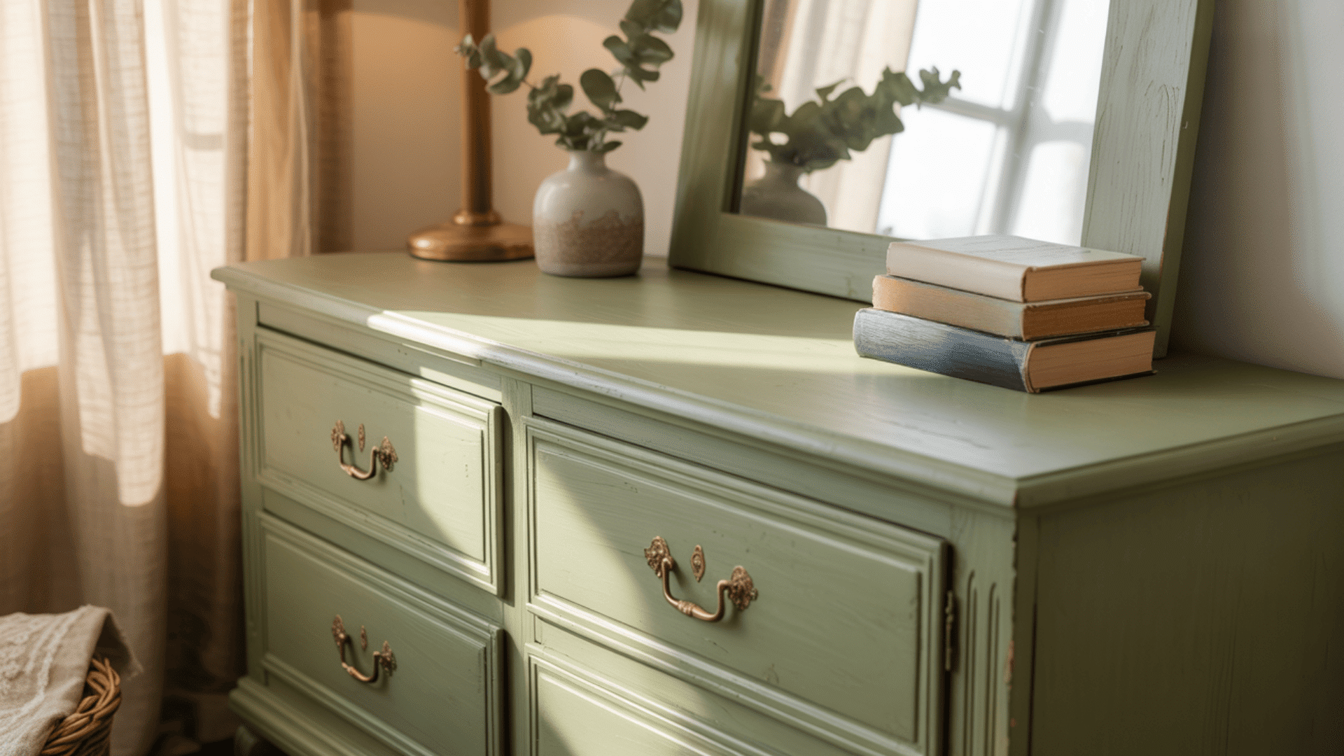 refinished wooden dresser
