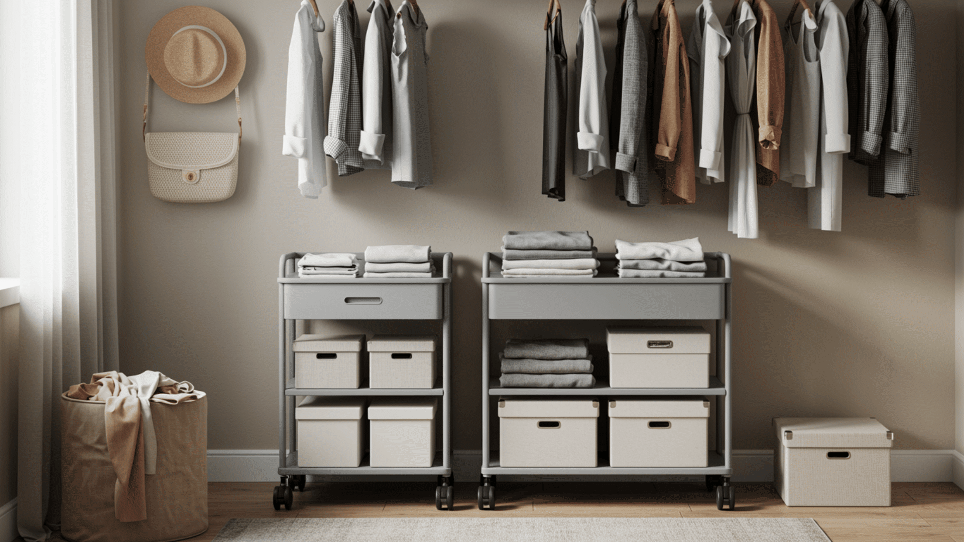 rolling closet cart system