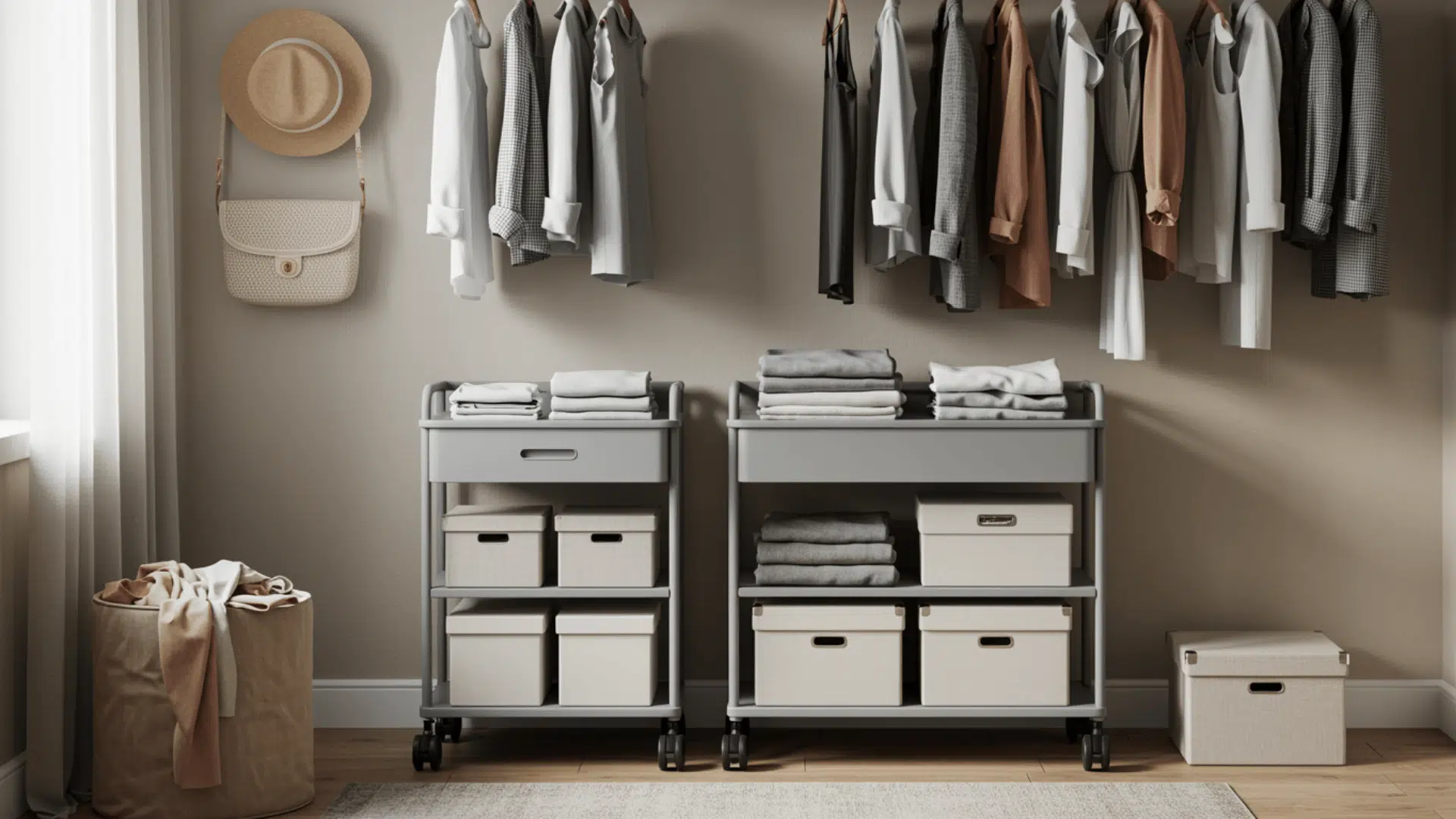 rolling closet cart system