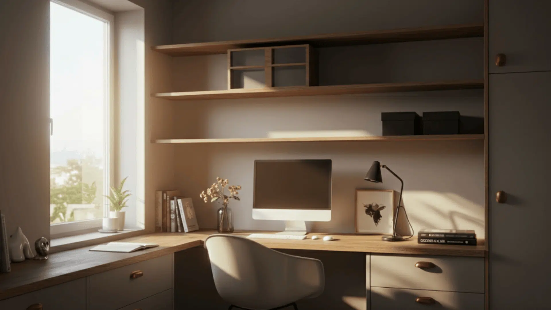 stacked shelves workstation