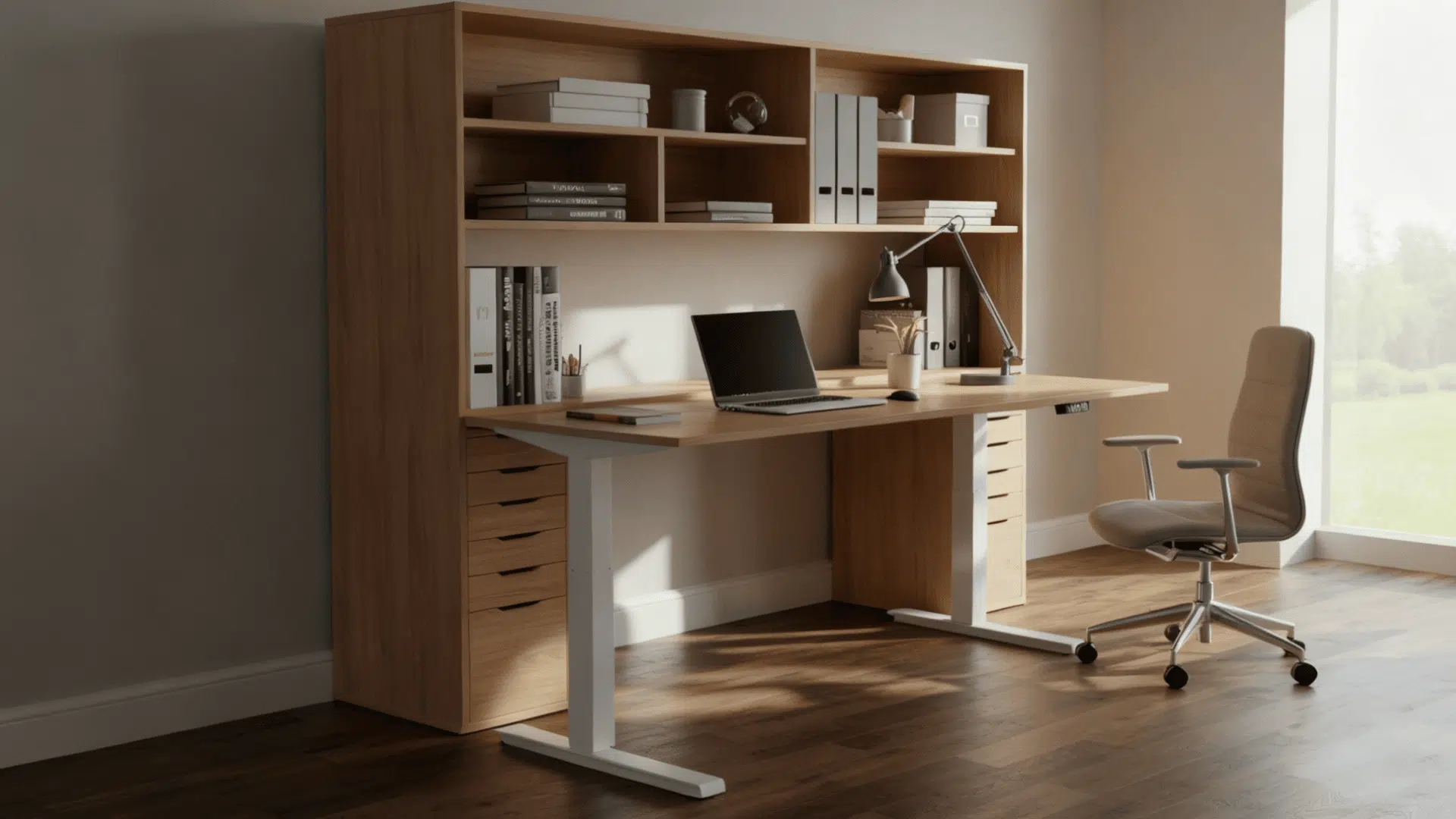 standing desk built in