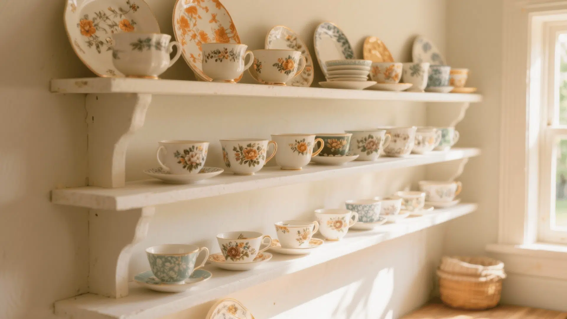 thrifted china and teacups