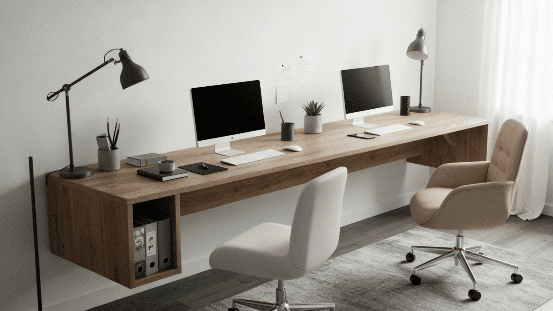two person floating desk