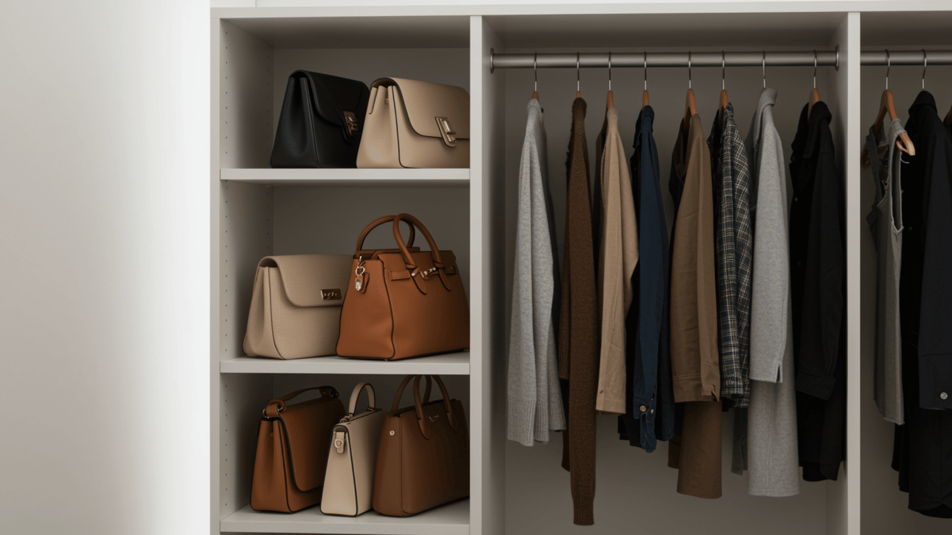 vertical divider rod system for purses