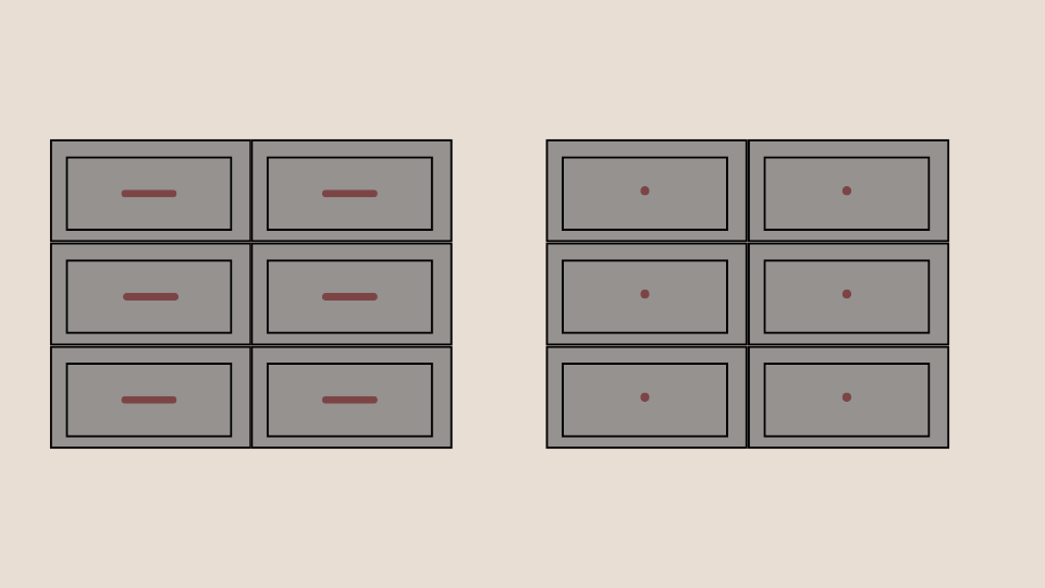 visual consistency across stacked drawers