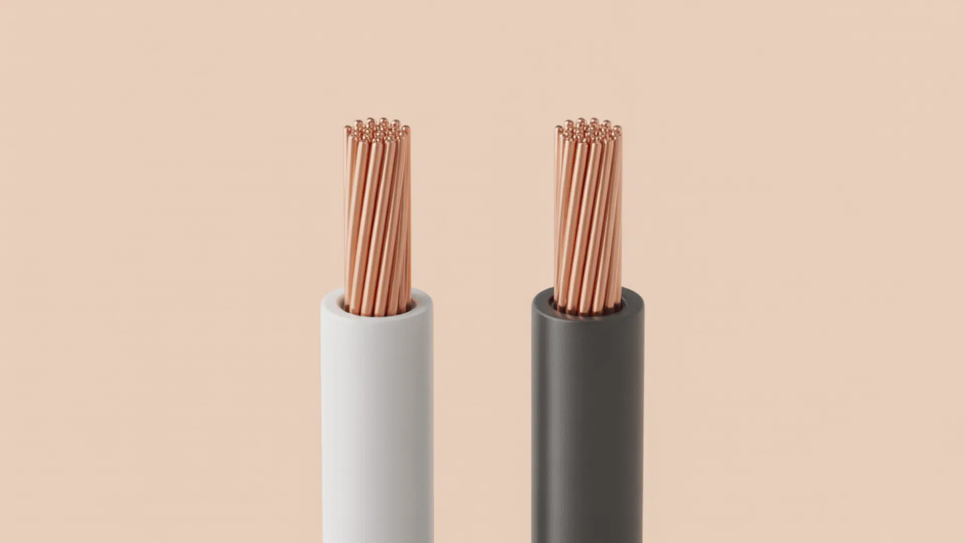 white and gray wires