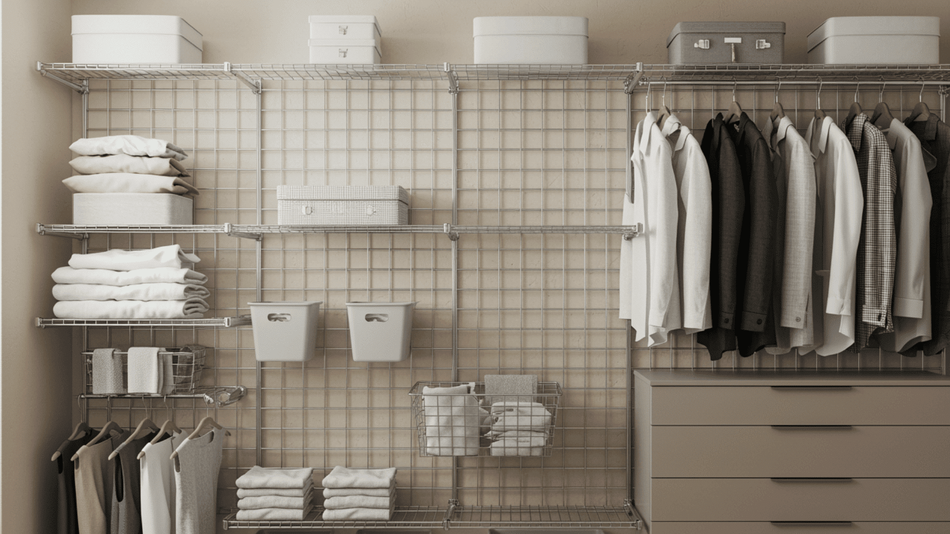 wire grid modular closet