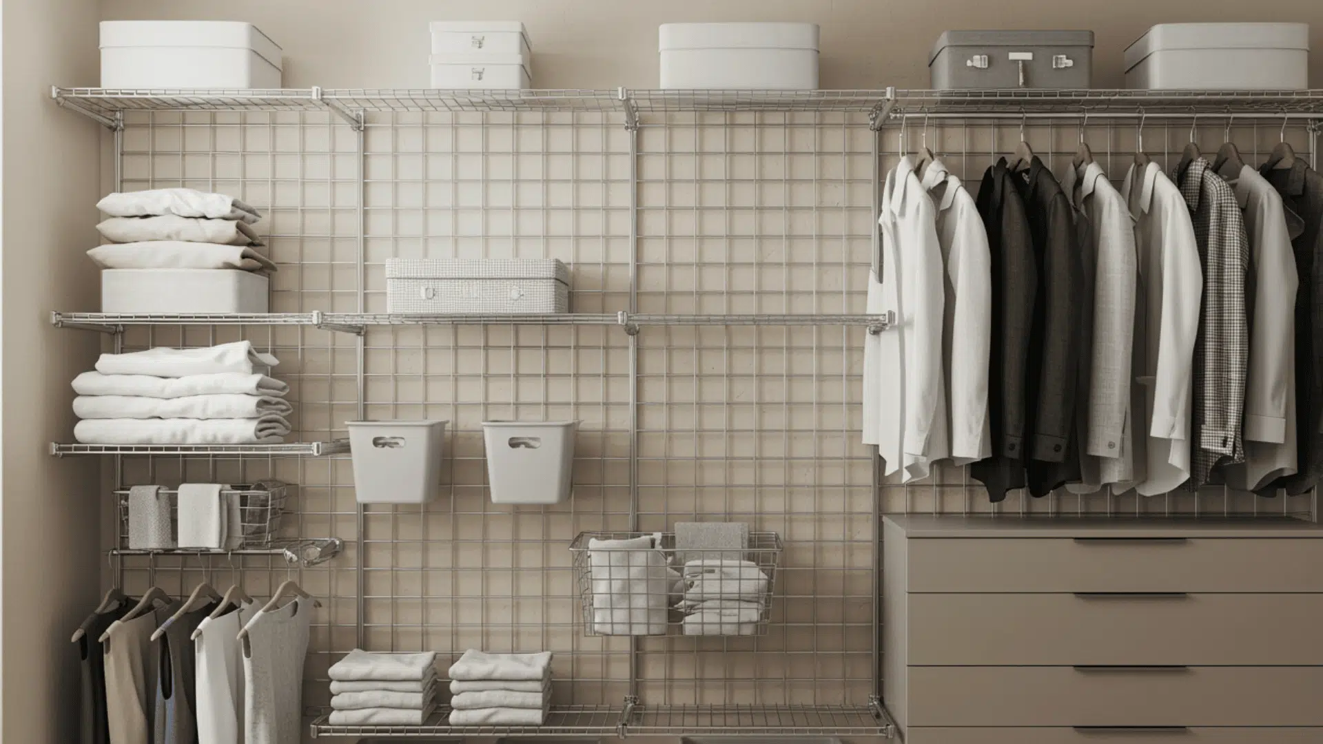 wire grid modular closet