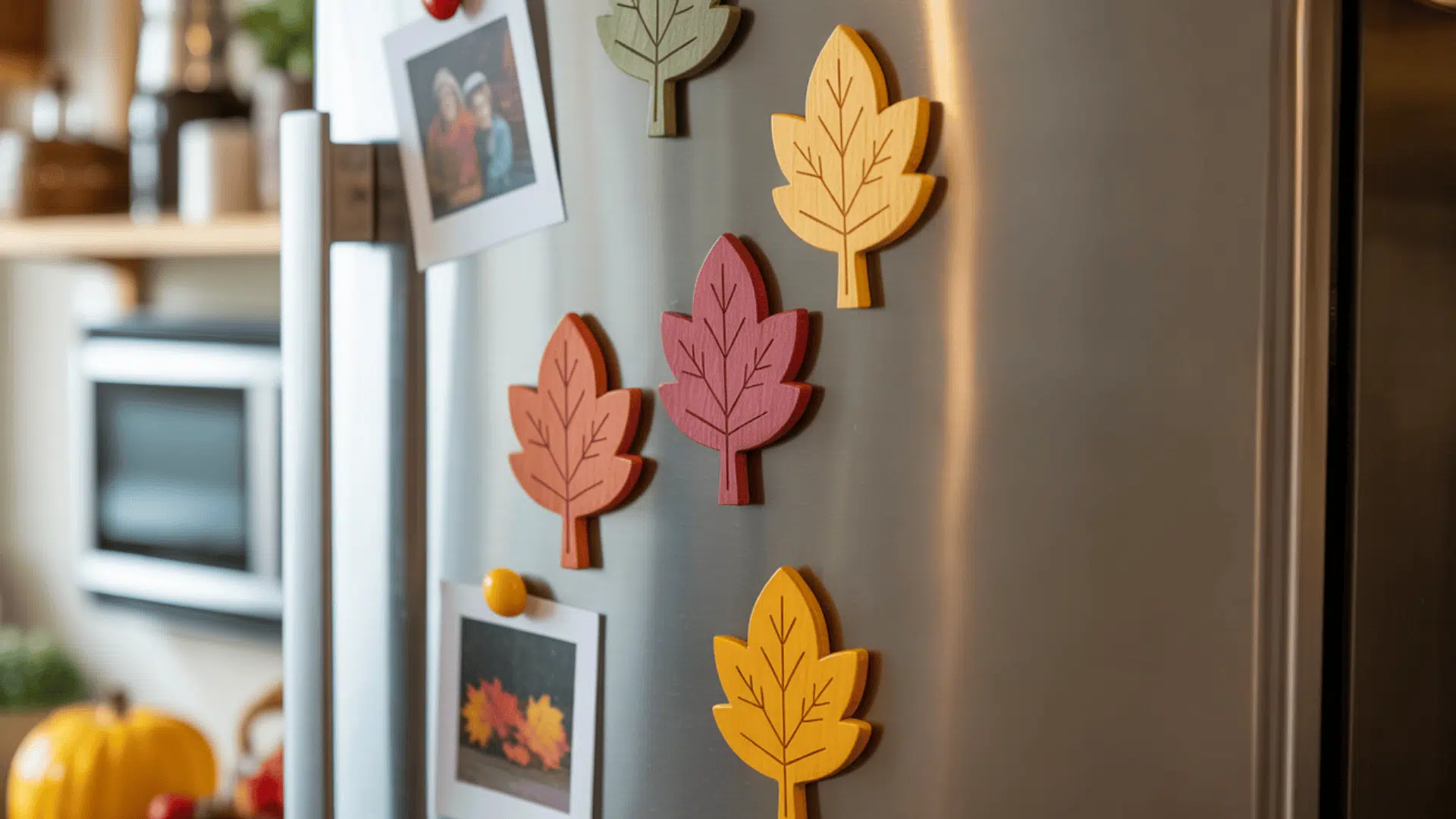 wooden leaf magnets