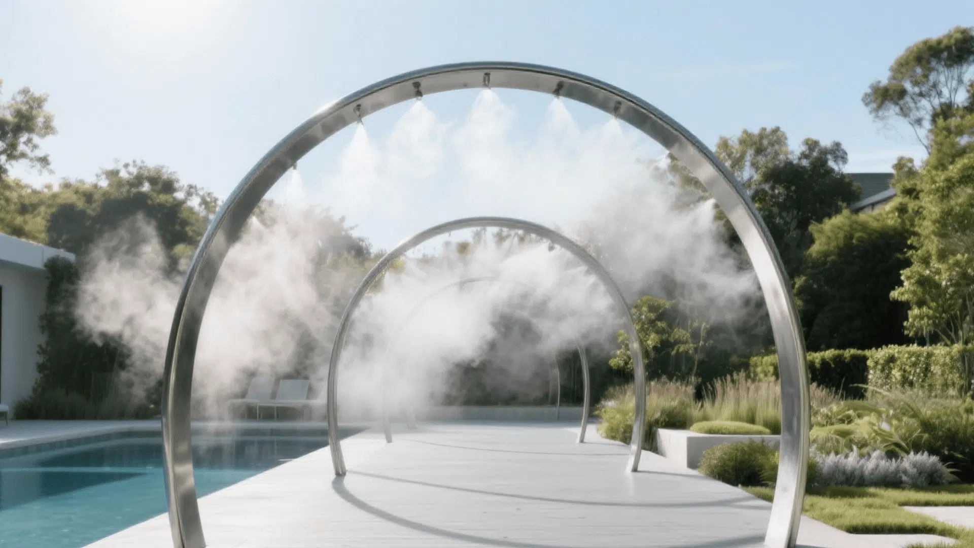 cooling mist arc walkway