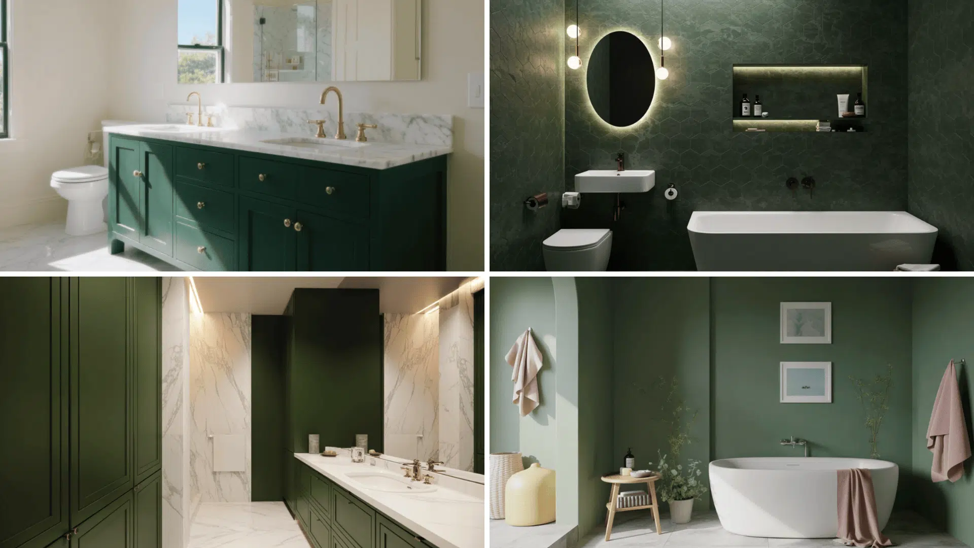 dark green bathroom
