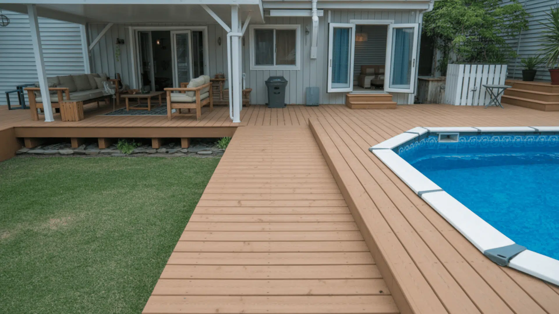 deck to pool walk bridge