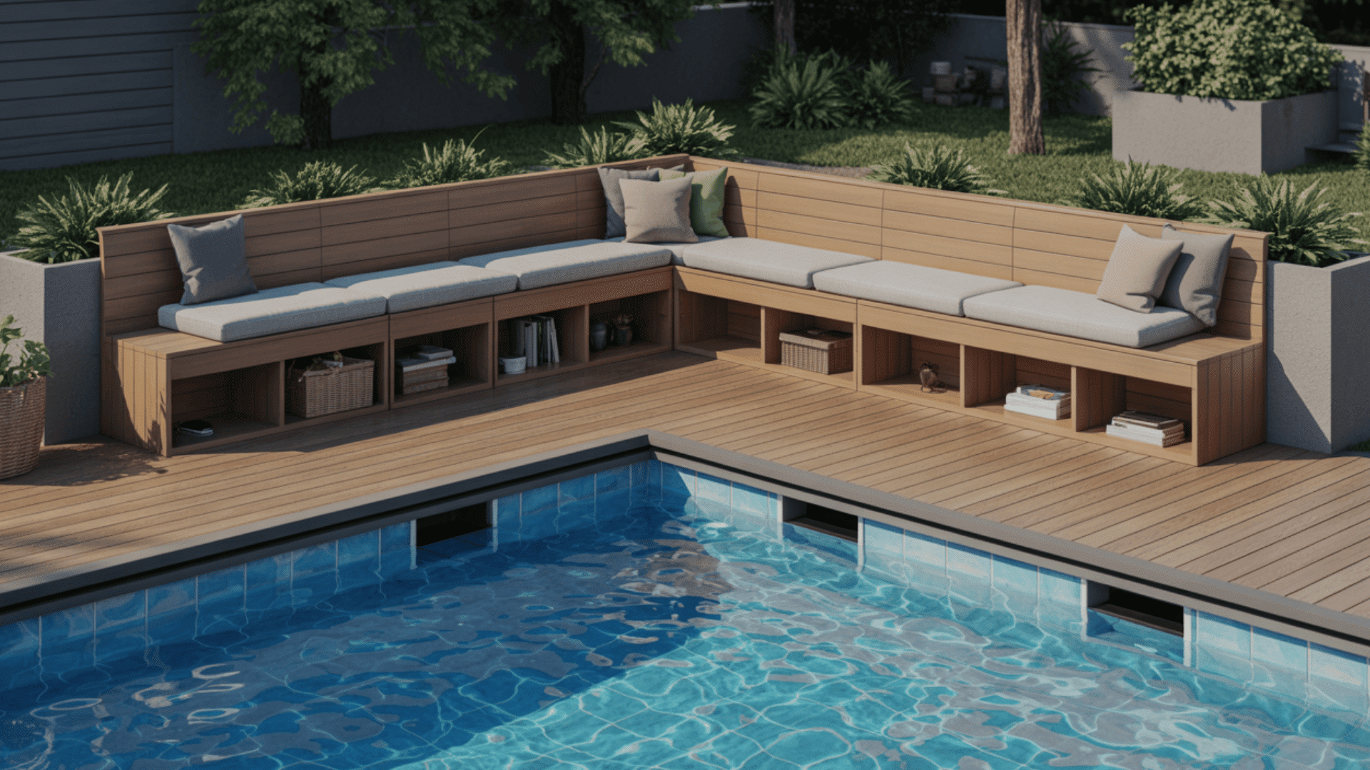 deck with built in seating