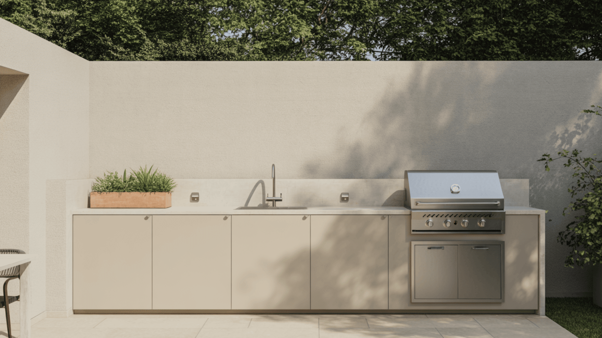 discreet side wall kitchen