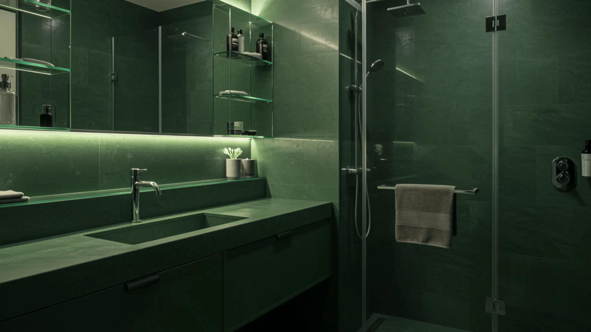 glass and green balance