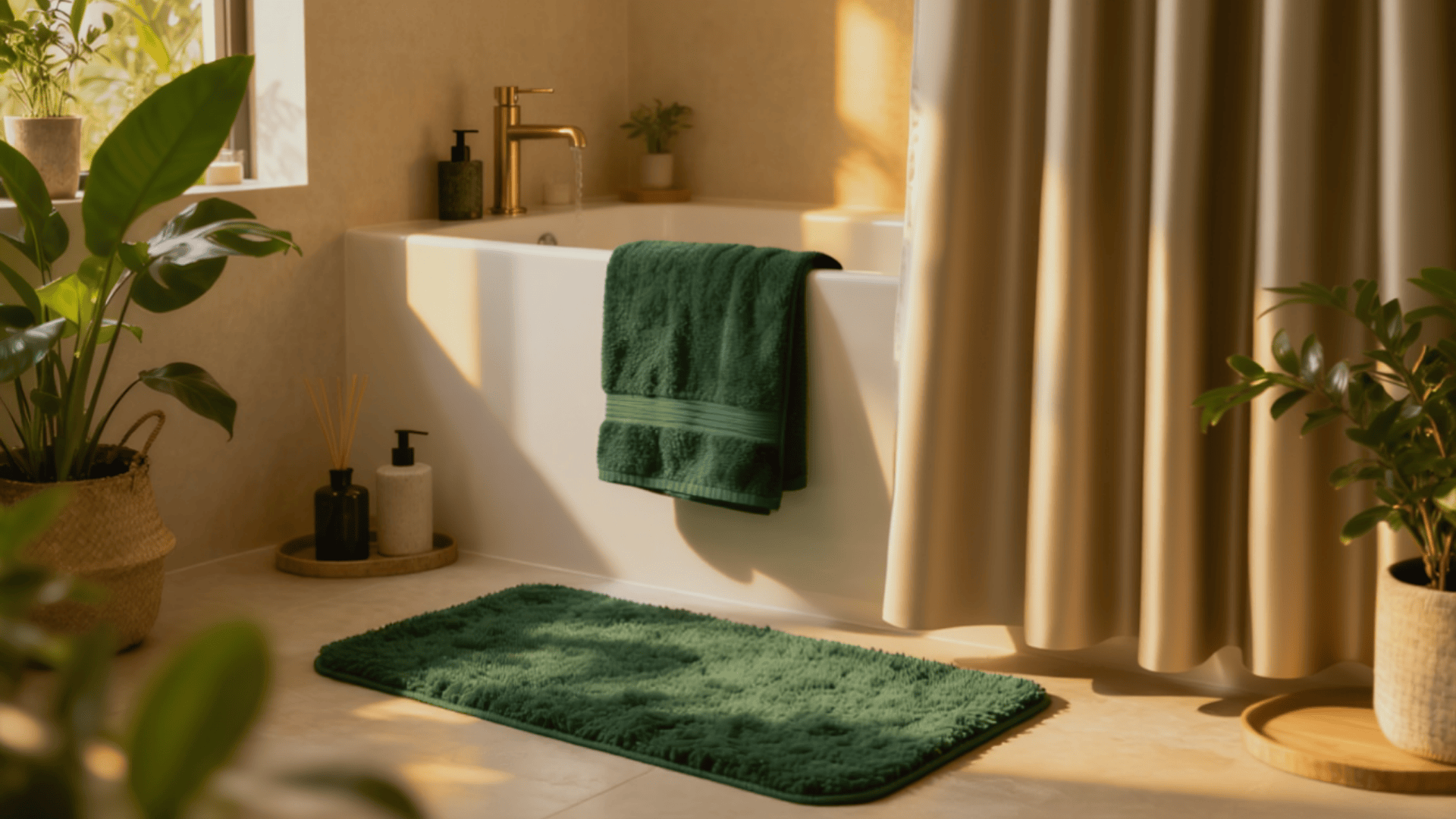 green accessories and textiles