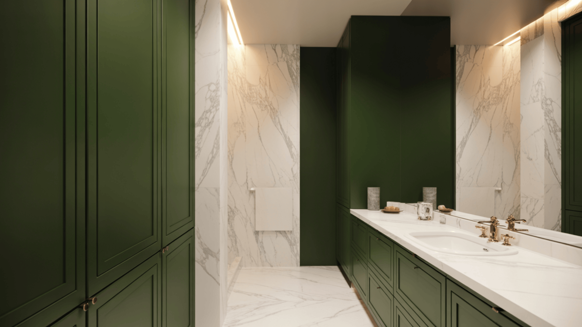 green and white marble pairing