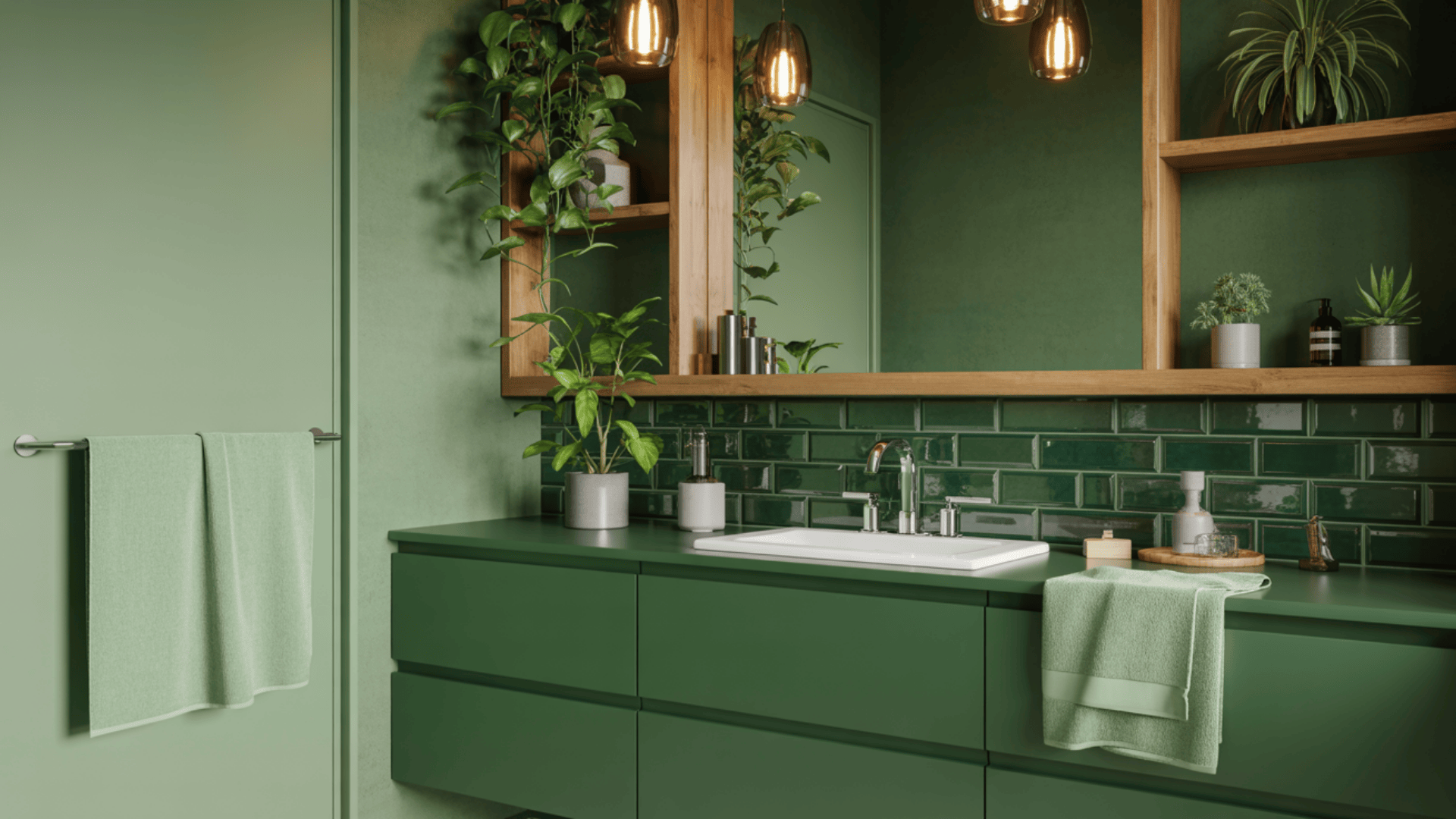 monochromatic green layers