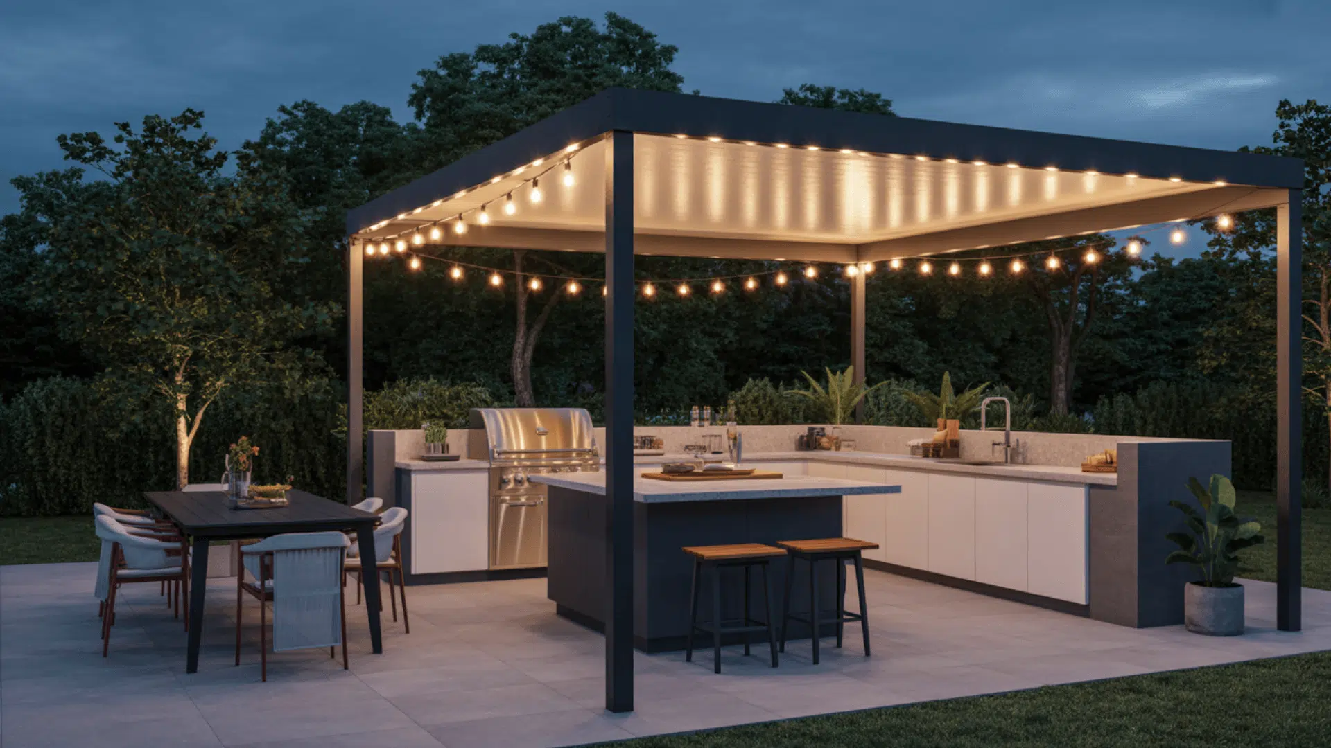 outdoor kitchen illumination