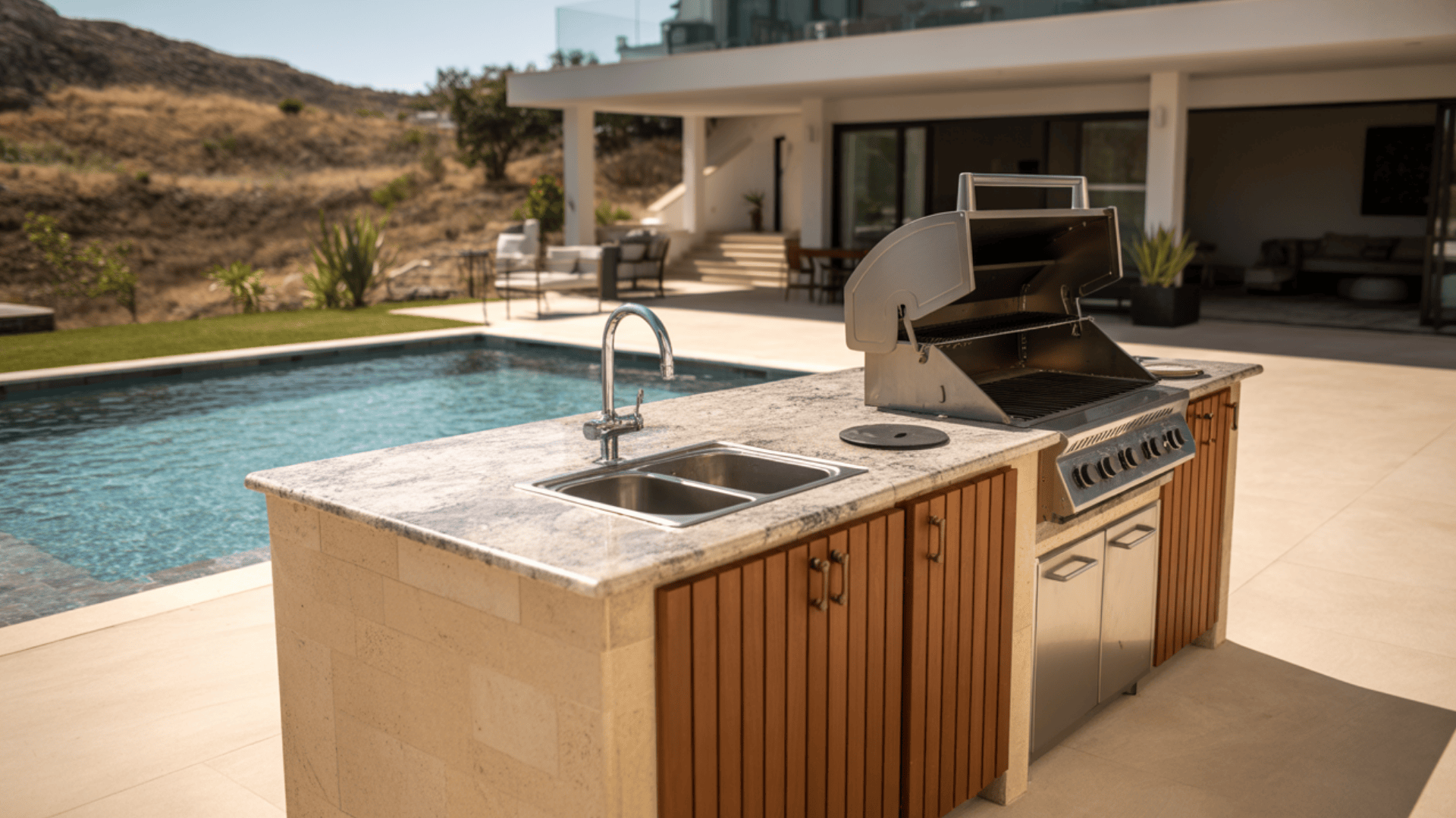 outdoor kitchen peninsul