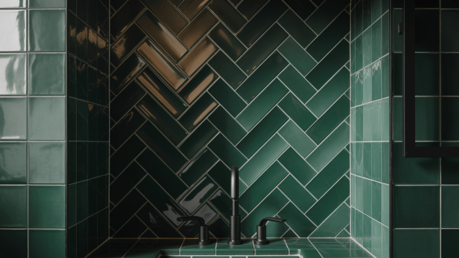 patterned green tile layout