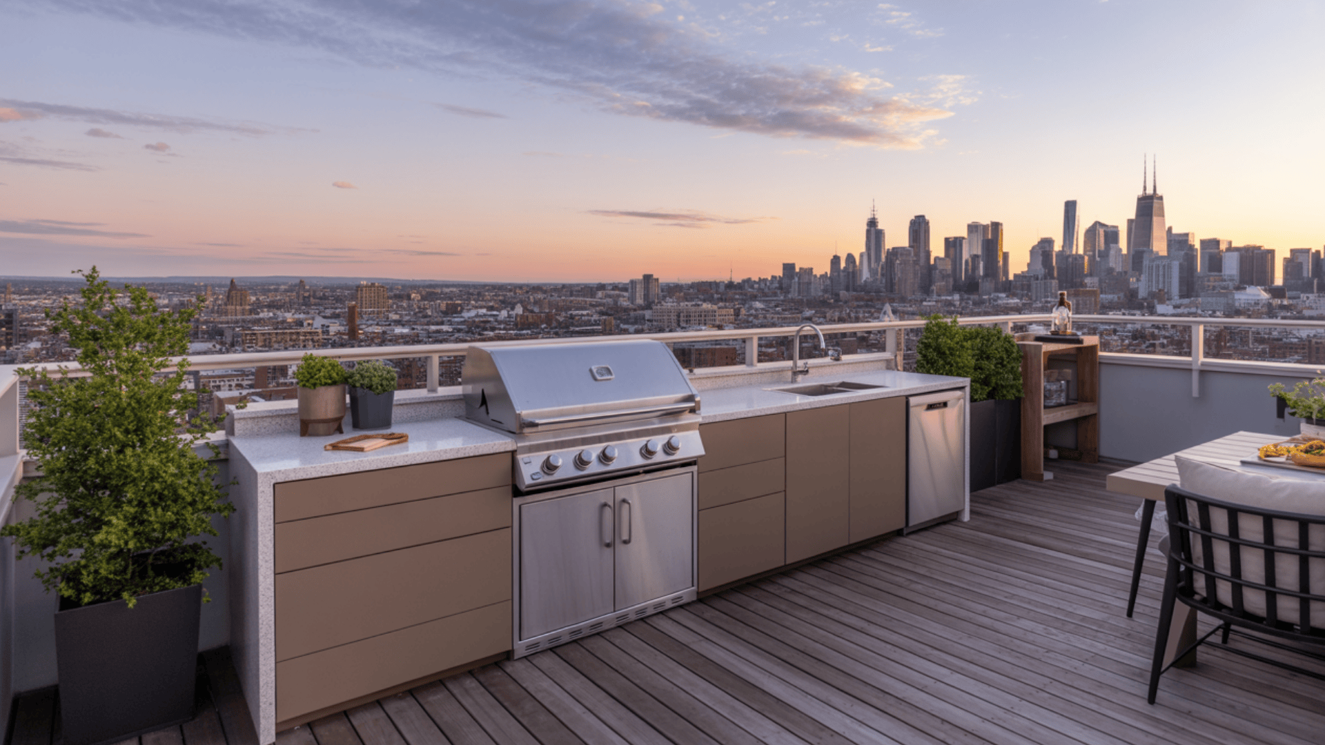 rooftop barbecue kitchen