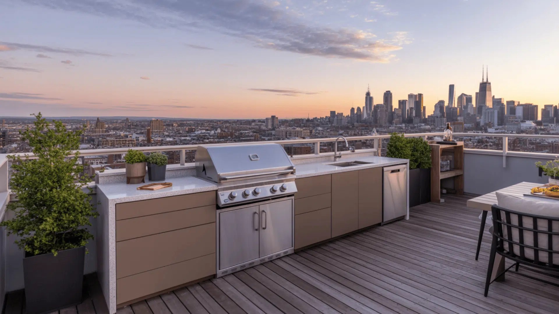 rooftop barbecue kitchen