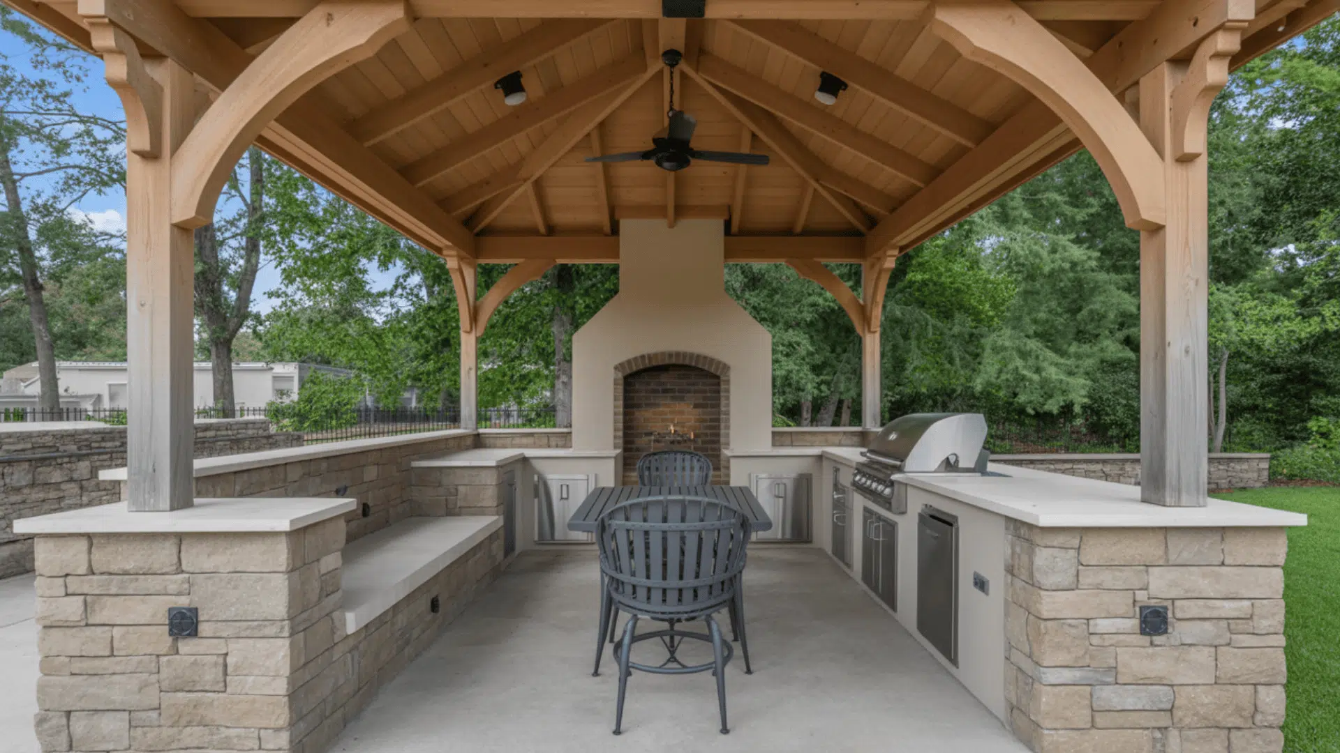 sheltered outdoor kitchen