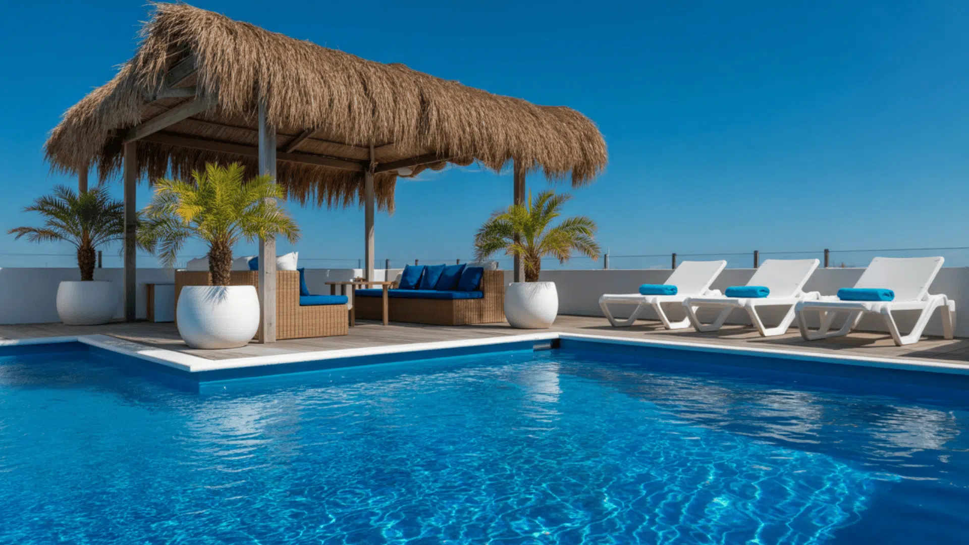 tropical thatch cabana corner